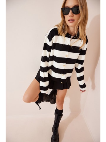 Happiness Istanbul Cardigan in Weiß/ Schwarz