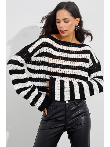 Cool and sexy Trui zwart/wit