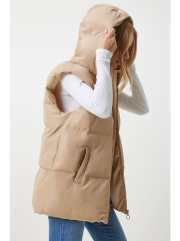 Happiness Istanbul Doorgestikte bodywarmer beige