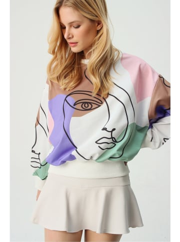 Trend Alacati Sweatshirt wit/meerkleurig