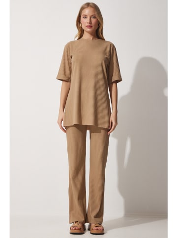 Happiness Istanbul 2-delige outfit lichtbruin