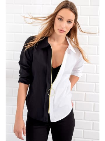 trendyol Bluse in Weiß/ Schwarz