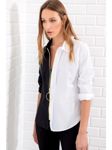 trendyol Bluse in Schwarz/ Weiß