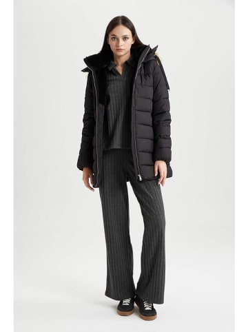 DeFacto Doorgestikte jas zwart