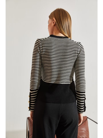 Bianco Lucci Pullover in Schwarz/ Creme
