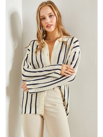 Bianco Lucci Cardigan im Beige/ Schwarz
