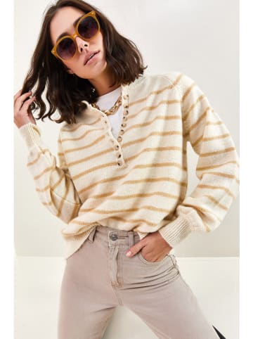Bianco Lucci Pullover in Creme/ Beige