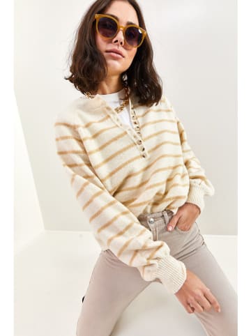 Bianco Lucci Pullover in Creme/ Beige