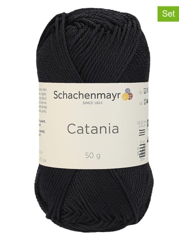Schachenmayr since 1822 10er-Set: Baumwollgarne ''Catania'' in Schwarz - 10x 50 g