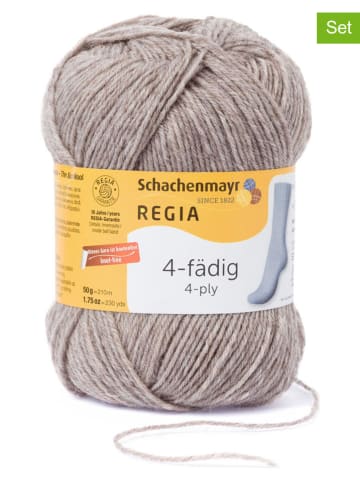 Regia 10er-Set: Woll-Mixgarne ''4fach Uni'' in Beige - 10 x 50 g