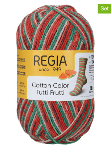Regia 5er-Set: Baumwoll-Mixgarne ''Cotton Color'' in Bunt - 5x 100 g