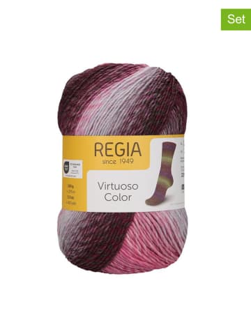 Regia 5-delige set: wollen garen "Cotton Color" lichtroze/bruin - 5x 100 g