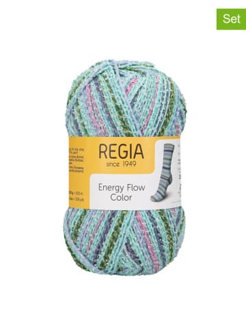 Regia Przędza mieszana (5 szt.) "Energy Flow Color" w różnych kolorach - 5 x 100 g
