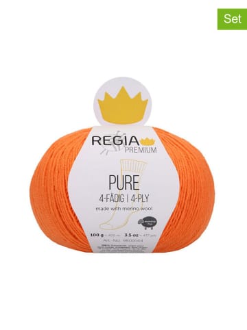 Regia 5-delige set: wollen garen "Premium Pure'' oranje - 5x 100 g