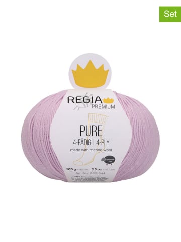 Regia 5er-Set: Wollgarne ''Premium Pure'' in Flieder - 5x 100 g