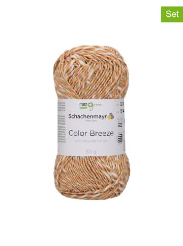 Schachenmayr since 1822 10er-Set: Baumwollgarne ''Color Breeze'' in Orange/ Beige/ Grün - 10x 50 g