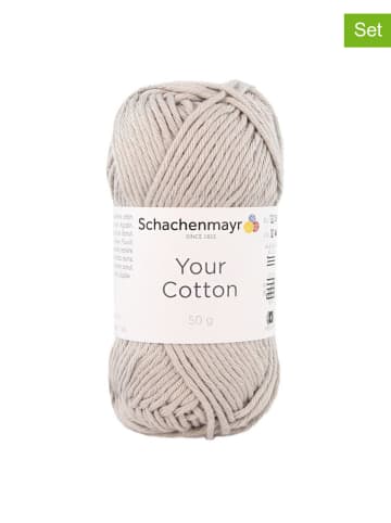 Schachenmayr since 1822 10er-Set: Baumwollgarne ''Your Cotton'' in Hellgrau - 10x 50 g