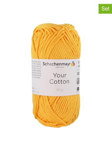 Schachenmayr since 1822 10er-Set: Baumwollgarne ''Your Cotton'' in Gelb - 10x 50 g