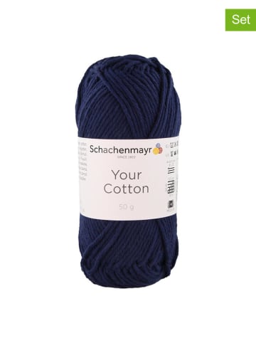 Schachenmayr since 1822 10er-Set: Baumwollgarne ''Your Cotton'' in Dunkelblau - 10x 50 g