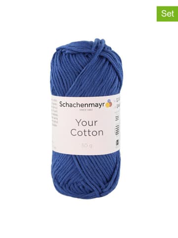 Schachenmayr since 1822 10er-Set: Baumwollgarne ''Your Cotton'' in Blau - 10x 50 g