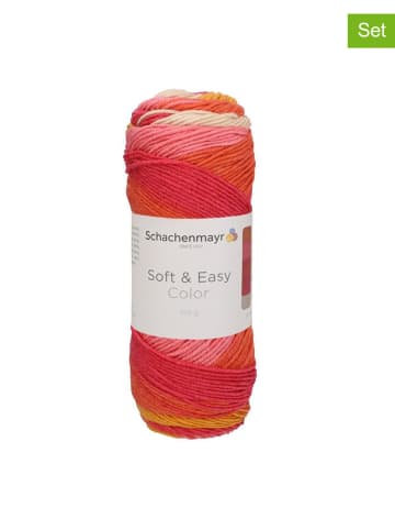 Schachenmayr since 1822 10er-Set: Kunstfasergarne ''Soft & Easy Color'' in Rot/ Rosa/ Orange - 10x 100 g