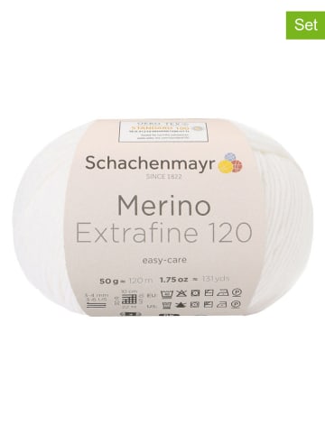 Schachenmayr since 1822 10er-Set: Wollgarne ''Merino Extrafine 120'' in Weiß - 10x50 g