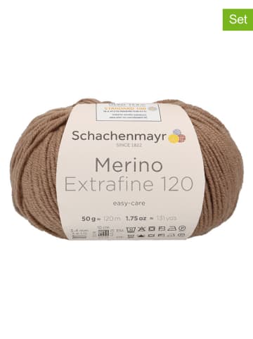 Schachenmayr since 1822 10er-Set: Wollgarne ''Merino Extrafine 120'' in Hellbraun - 10x50 g