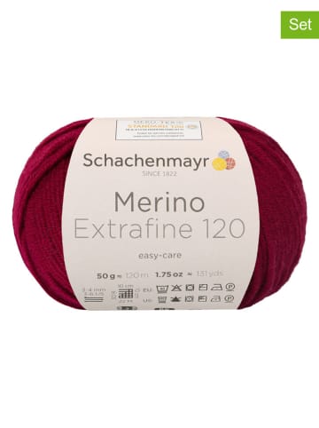 Schachenmayr since 1822 10-delige set: wollen garen "Merino Extrafine 120" donkerrood - 10 x 50 g