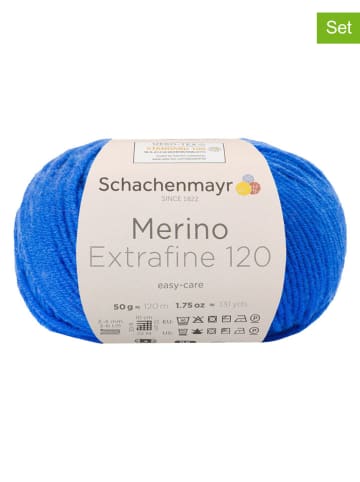 Schachenmayr since 1822 10er-Set: Wollgarne ''Merino Extrafine 120'' in Blau - 10x50 g