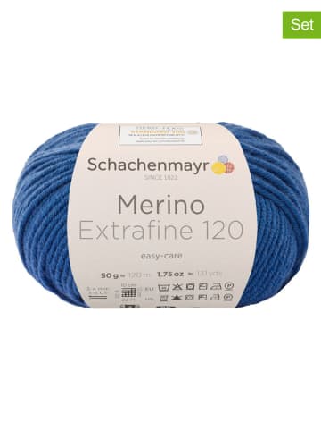 Schachenmayr since 1822 10er-Set: Wollgarne ''Merino Extrafine 120'' in Blau - 10x50 g