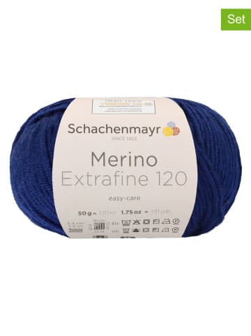 Schachenmayr since 1822 10er-Set: Wollgarne ''Merino Extrafine 120'' in Dunkelblau - 10x50 g
