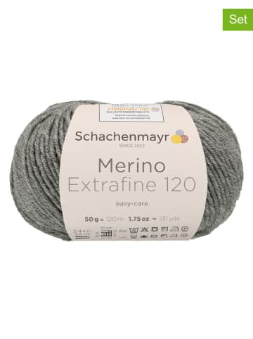 Schachenmayr since 1822 10er-Set: Wollgarne ''Merino Extrafine 120'' in Grau - 10x50 g
