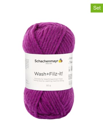 Schachenmayr since 1822 10er-Set: Wollgarne ''Wash+Filz-it!'' in Lila - 10x 50 g