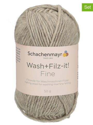Schachenmayr since 1822 Przędza wełniana (10 szt.) "Fine" w kolorze szarym - 10 x 50 g