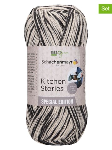 Schachenmayr since 1822 Mieszana przędza bawełniana (5 szt.) w kolorze czarno-kremowym - 5 x 100 g