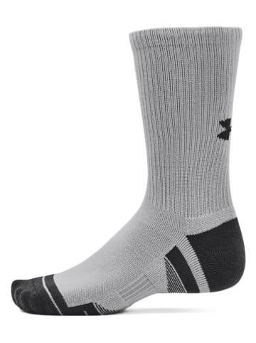 Under Armour Skarpety sportowe (3 pary) "Performance Tech" w kolorze szaro-czarno-białym