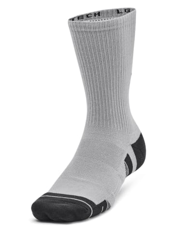 Under Armour 3er-Set: Sportsocken "Performance Tech" in Grau/ Schwarz/ Weiß