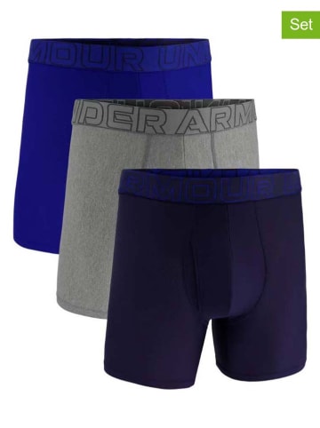 Under Armour 6er-Set: Boxershorts "Perf Tech Mesh" in Blau/ Grau/ Dunkelblau