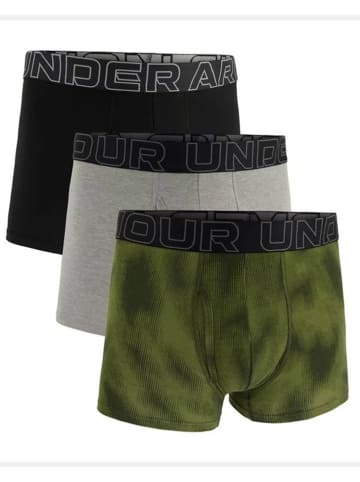 Under Armour Bokserki funkcyjne (3 pary) w kolorze zielonym, szarym i czarnym