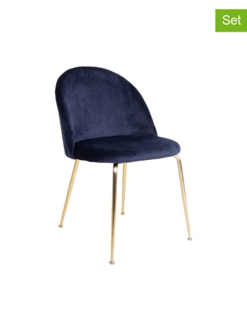 House Nordic 2-delige set: stoelen donkerblauw - (B)52 x (H)78 x (D)51 cm