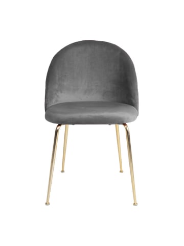 House Nordic 2-delige set: stoelen grijs/goudkleurig - (B)52 x (H)78 x (D)51 cm