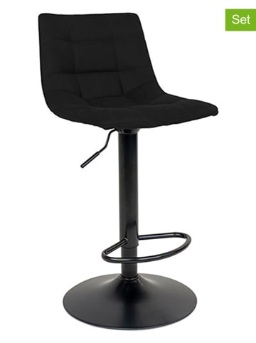 House Nordic 2er-Set: Barhocker in Schwarz - (B)43 x (T)43 cm