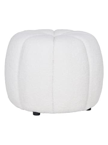 House Nordic Pouf "Paisley" in Weiß/ Schwarz - (H)38 x Ø 48 cm