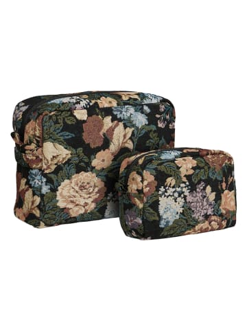 House Nordic 2er-Set: Kosmetiktaschen "Zoe" in Schwarz/ Creme