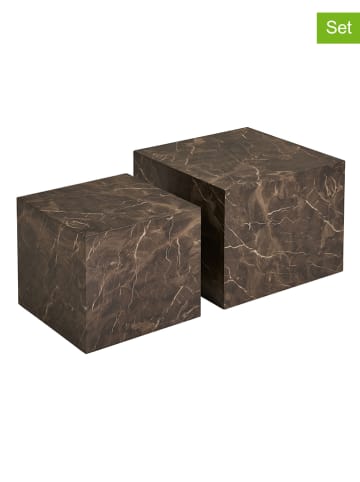 House Nordic 2er-Set: Couchtische "Praque" in Braun
