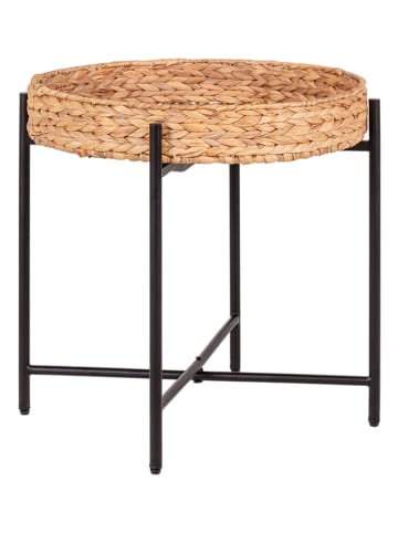 House Nordic Bijzettafel "Naro" lichtbruin/zwart - (H)50 x Ø 48,5 cm