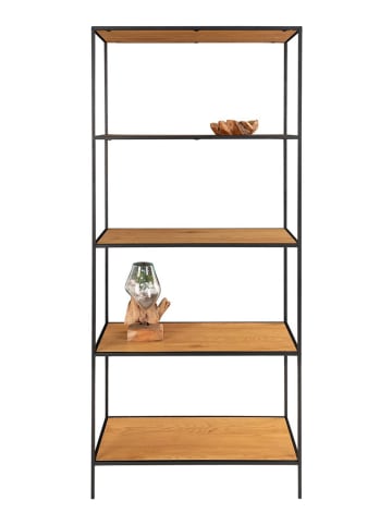 House Nordic Staande kast lichtbruin/zwart - (B)80 x (H)170 x (D)36 cm