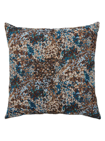 House Nordic Kissen "Blossom" in Blau/ Braun - (L)45 x (B)45 cm