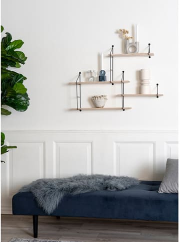 House Nordic Wandmeubel lichtbruin/zwart - (B)99 x (H)62 x (D)17,5 cm