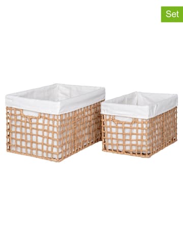 House Nordic Kosze (2 szt.) "Bustelo" w kolorze jasnobrązowo-białym